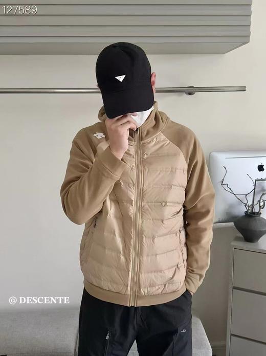 D112704针织拼接插肩袖连帽羽绒服男女同款 商品图13