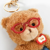 红眼镜小熊毛绒公仔钥匙扣情侣包包挂件-纪念日百货门店同款167344471 商品缩略图1