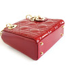 【95新】Dior迪奥迷你LADY DIOR手袋红色金扣三格漆皮戴妃链条包手提单肩包女士261125NJT07 商品缩略图5