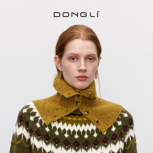 东黎 • 童心未远 绵绵黑巧 山羊绒冬季花纱围脖 5403 商品图2