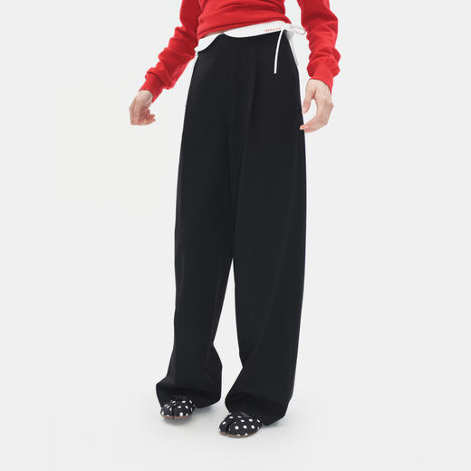 HERLIAN 2025冬季新品 翻腰头拼接设计休闲直筒西裤女士 商品图1