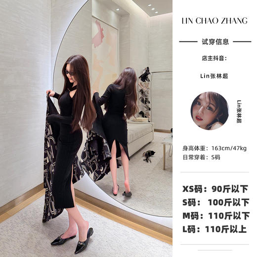 LINCHAOZHANG【名门新贵】LL250216 针织修身连衣裙 商品图0