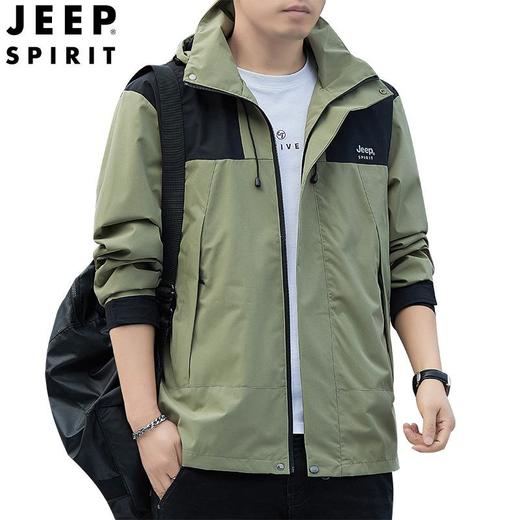 JEEP SPIRIT 春秋款可拆帽子夹克男士时尚休闲冲锋衣外套 JC7339 商品图4
