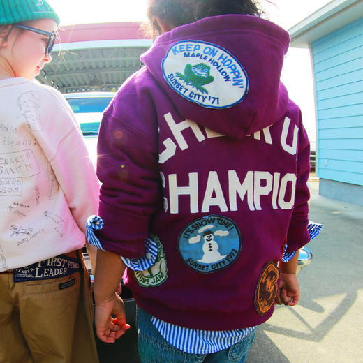 日本DD童装 DENIM DUNGAREE 复古徽章连帽衫夹克 商品图0