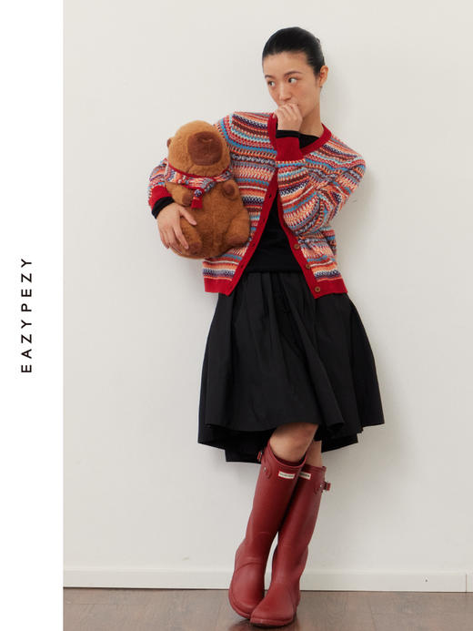 挪威奶奶提花羊绒开衫 商品图3