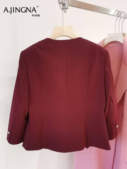 【商场同款】阿菁娜春季新款圆领简约优雅职场正装外套A28C107012 商品图6