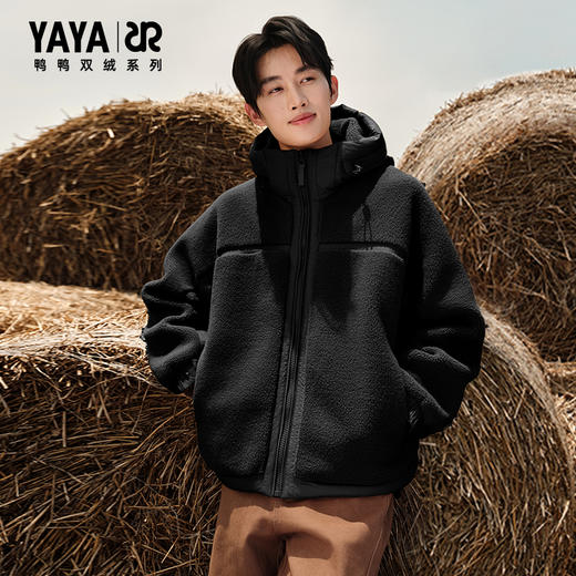 【梓渝同款】鸭鸭羊羔毛面包拼接羽绒服 男女同款 多色可选 XS-3XL码 YE5B009717P 商品图7