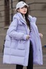鸭鸭 紫色保暖简约中长款羽绒服外套 21713 商品缩略图1