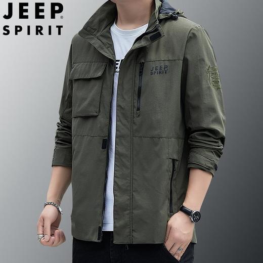 JEEP SPIRIT中长款外套男秋季宽松防水多口袋冲锋风衣夹克JC8111A 商品图0