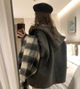 D112710连帽加厚口袋针织开衫女秋冬新款日系设计感毛衣外套 商品缩略图4