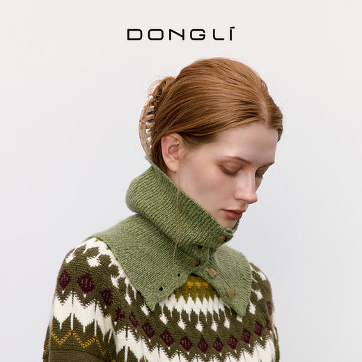 东黎 • 童心未远 绵绵黑巧 山羊绒冬季花纱围脖 5403 商品图11