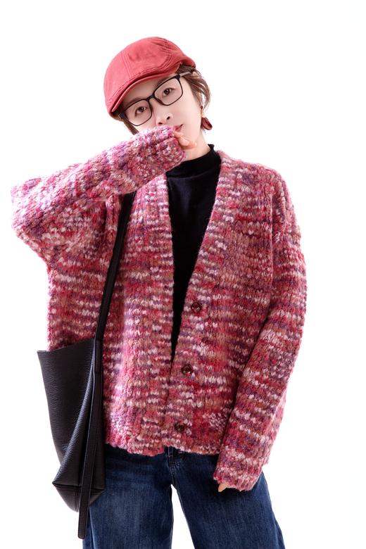 粗针编织复古慵懒毛衣外套 商品图0