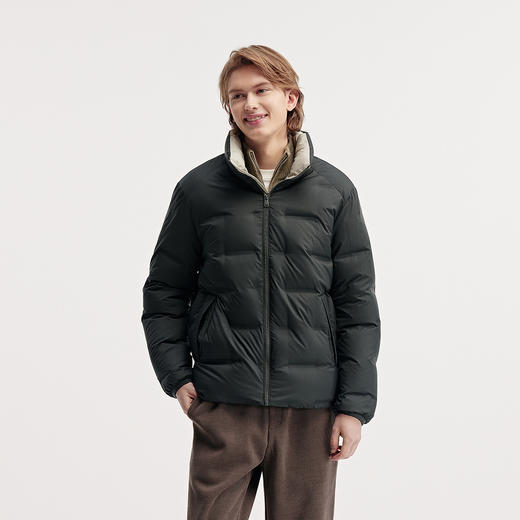 森马羽绒服男无缝压胶三防外套冬季保暖立领上衣纯色简约通勤休闲 商品图1