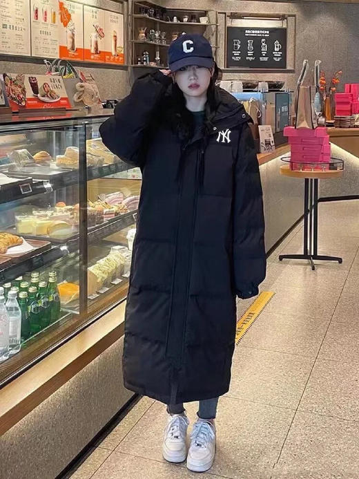 MLB/NY洋基队情侣连帽长款羽绒服 商品图5