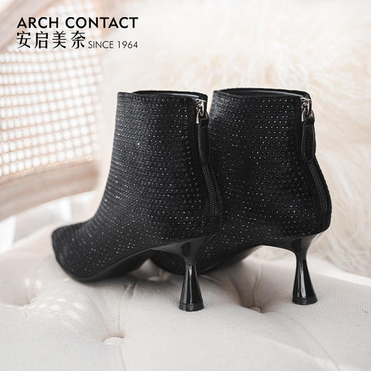 ARCH CONTACT安启美奈秋季新品时尚丝绒烫钻女靴52872 商品图6