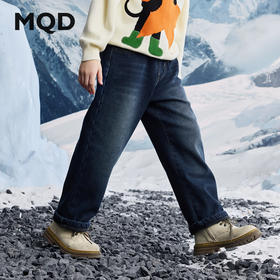 【MQD】冬季男大童学院风潮酷休闲百搭加绒牛仔裤