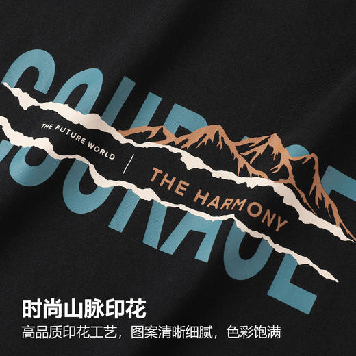 GXG男装【100%棉】25秋季时尚山脉图案圆领舒适男式长袖T恤打底衫K&C 商品图2