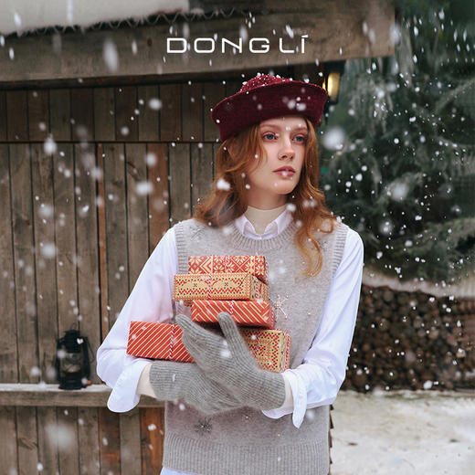 东黎 • 童心未远 山羊绒冬季拉毛手套 5435 商品图0