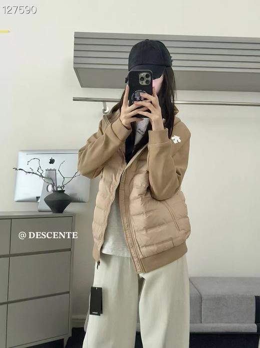 D112704针织拼接插肩袖连帽羽绒服男女同款 商品图12