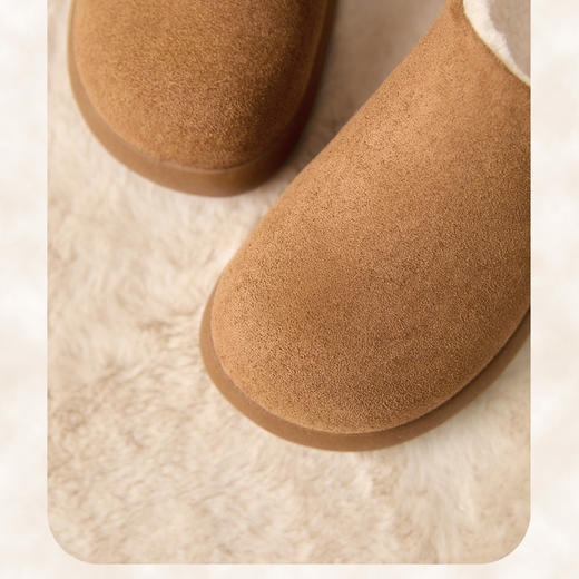西遇冬季加绒勃肯鞋女新款外穿小土豆毛毛鞋一脚蹬包头半拖鞋V2457352 商品图5