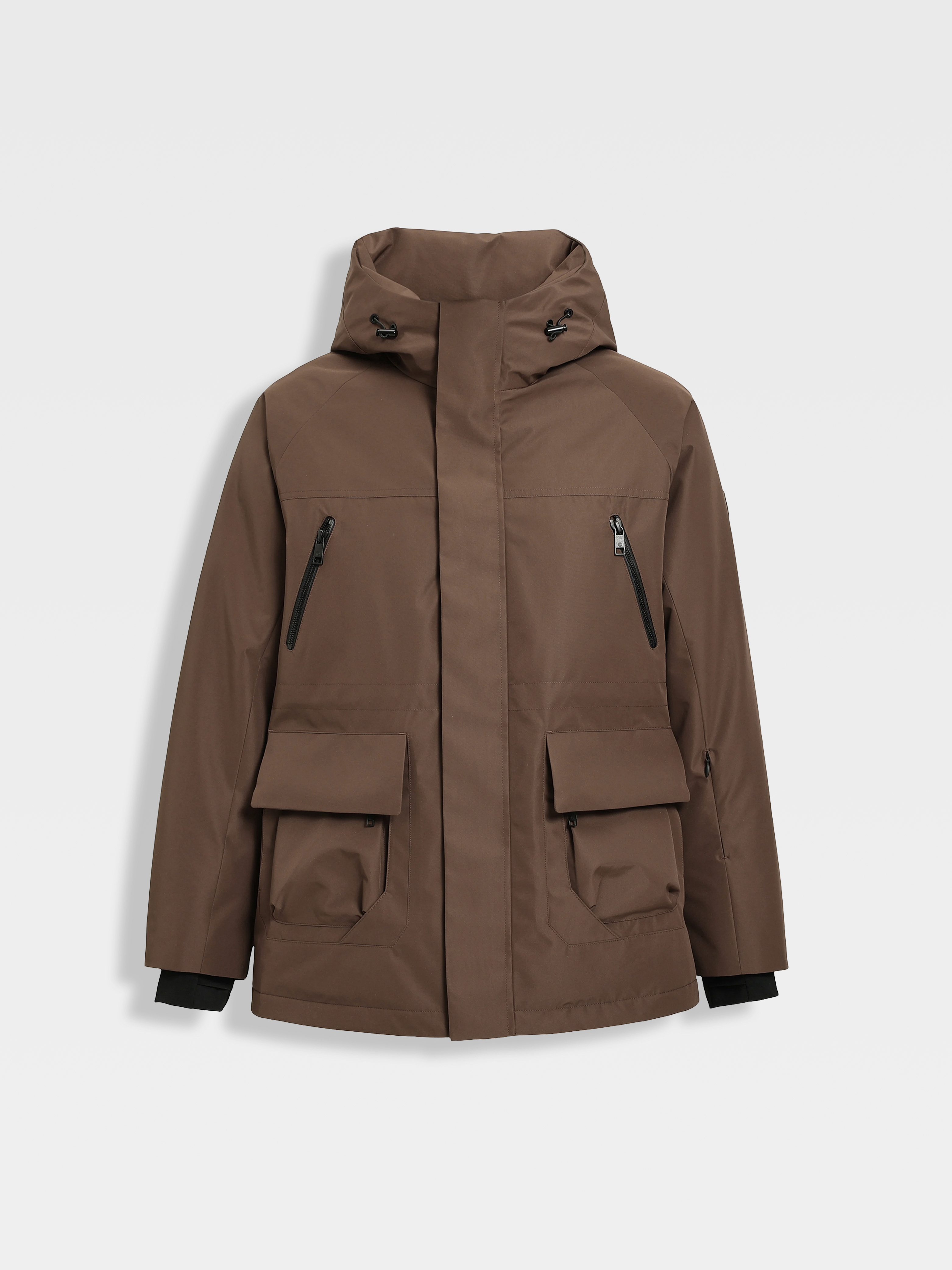 callisto燕麦卡其连帽鹅绒羽绒服