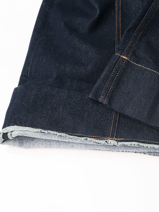 高腰阔腿九分牛仔裤 深色明辑线设计复古风宽松直筒牛仔阔腿裤 商品图4