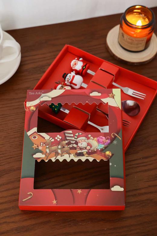 【圣诞勺叉套装】 ✅莫兰迪ins风格，高级感满满    ✅食品级 不锈钢材质，一体锻压，坚固耐用-ZTDJ 商品图2