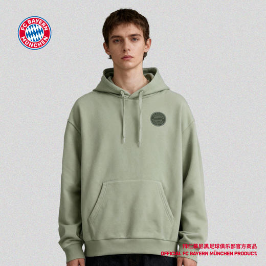 【官方正版】拜仁足球俱乐部丨浅绿色连帽卫衣清新简约帽衫 商品图3