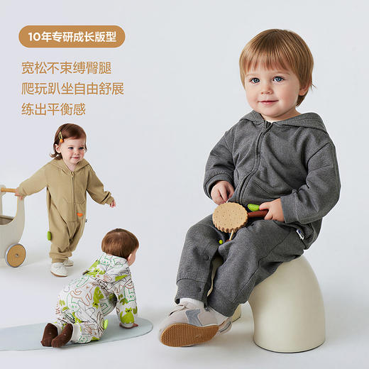 迷你巴拉巴拉男女童宝宝柔软可爱造型连帽连体衣可外出爬服春秋季 商品图3
