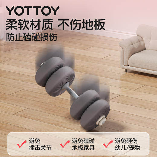 软哑铃可调节重量壶铃女士健身家用器材杠铃片5kg一对力量训练新 商品图1