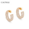 GAONAS 贵气时髦豪镶金色耳圈11687ERG 商品缩略图1