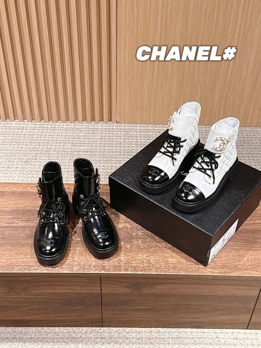 香奈儿 秋冬新款双C扣链条 菱格刺绣厚底短靴(DBG) 商品图1