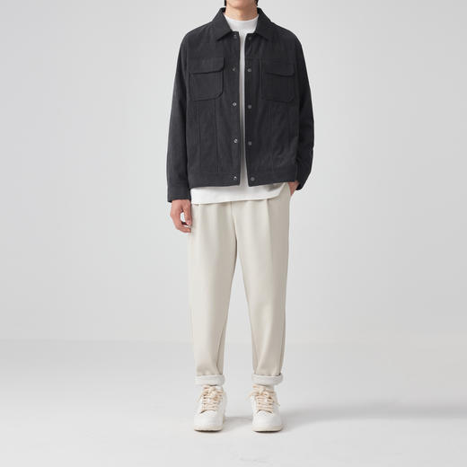 墨麦客灯芯绒翻领工装外套男2023秋季新款对称口袋男士夹克80859 商品图3