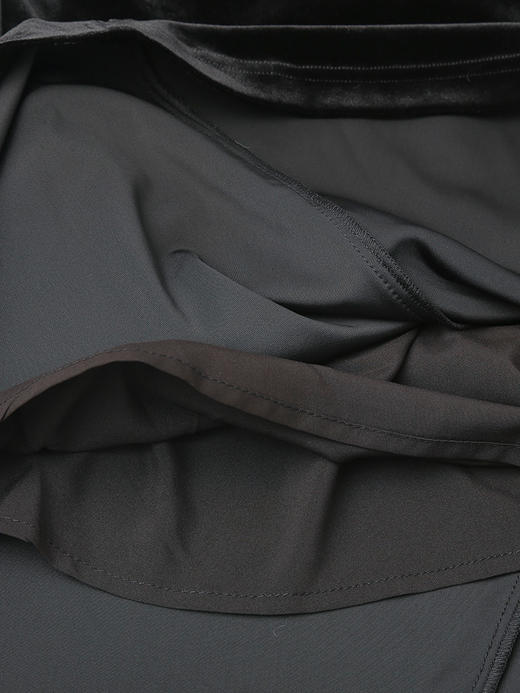 黑色丝绒高腰 A 字长裙 松紧腰垂感大摆裙 秋冬复古优雅丝绒半身裙 商品图4