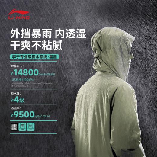 李宁户外CF溯万龙甲冲锋羽绒服黑龘男子反光防风防泼水宽松鸭绒冲锋羽绒服AYMV159 商品图1