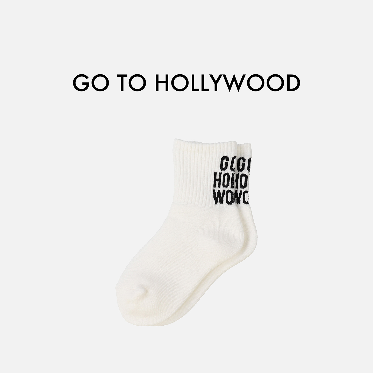日本G2H童装 GO TO HOLLYWOOD 品牌标识短袜