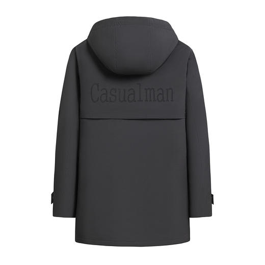 【90白鸭绒】罗蒙冬季男士连帽羽绒服厚实保暖中年爸爸装中长款羽绒外套 商品图8