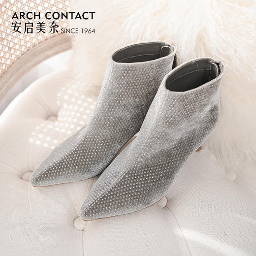 ARCH CONTACT安启美奈秋季新品时尚丝绒烫钻女靴52872 商品图4