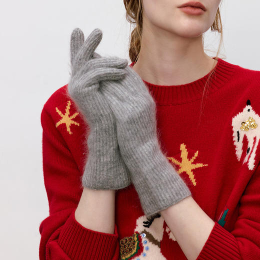 东黎 • 童心未远 山羊绒冬季拉毛手套 5435 商品图3