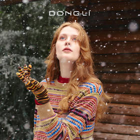 东黎 • 童心未远 马戏团 山羊绒冬季彩条手套 5398