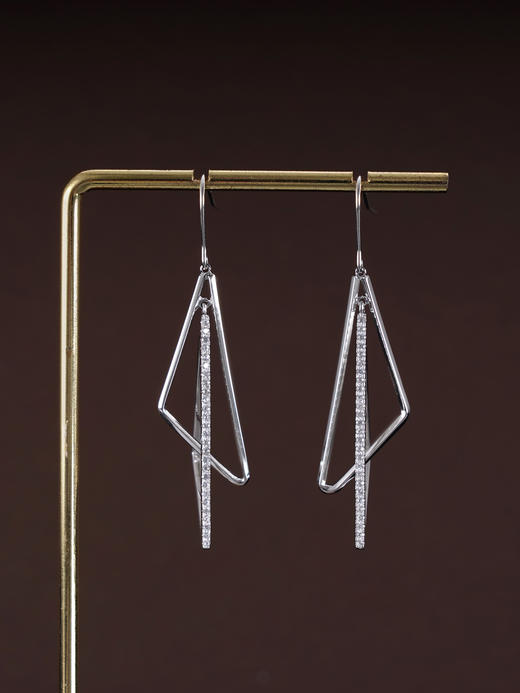 子佩集S925银【乘风】耳环【Z14718】纯银时尚几何三角2410 商品图0