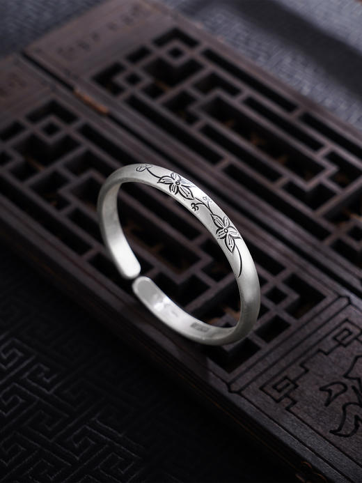 【花影舞露】子佩集S999银手工手镯原创设计【55071213】2407 商品图0