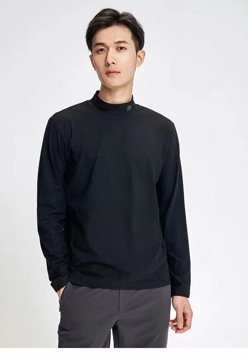 可隆男士内搭高领长袖T恤微拉绒通勤上衣户外休闲衣