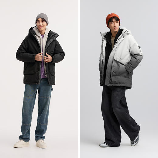 森马羽绒服男冬装80绒子防风三防外套中长款宽松连帽上衣户外通勤 商品图4