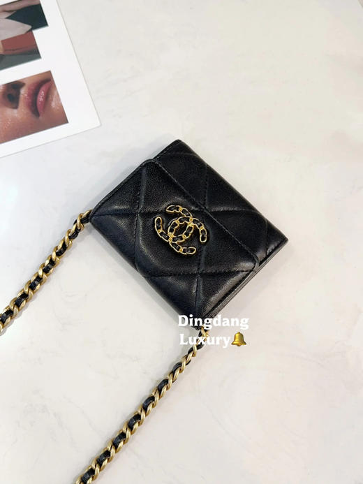 CHANEL 19bag 黑金 羊皮 零钱 30开 商品图0