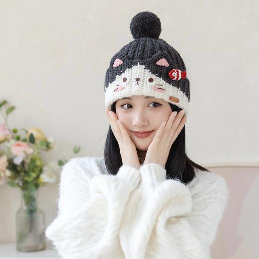 苏苏姐家猫咪亲子冷帽手工diy编织钩针莫兰迪8羊毛毛线团材料包预 商品图1