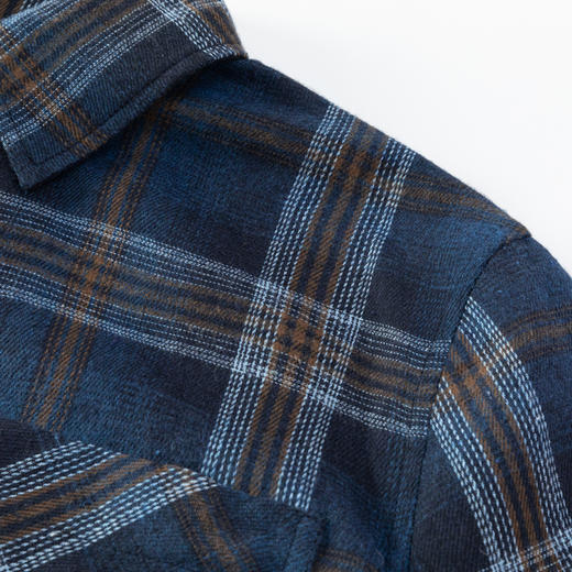 GXG男装25秋季时尚复古格纹潮流百搭日常通勤男式翻领长袖衬衫K&C 商品图4