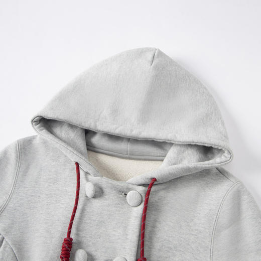 Herlian2025冬季新品 双排扣连帽开衫卫衣女士 商品图3