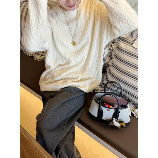 2511411   羊绒 立体麦穗 针织毛衣 商品图4