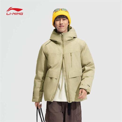 李宁户外CF溯万龙甲冲锋羽绒服黑龘男子反光防风防泼水宽松鸭绒冲锋羽绒服AYMV159 商品图3